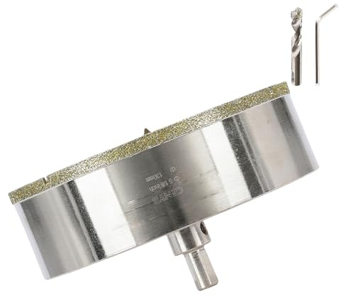 5-1/8 Pouces 130mm scie cloche carrelage foret diamant carrelage avec foret de centrage – Revêtue de diamant Adaptée pour,Verre, Marbre, Porcelaine et Céramique