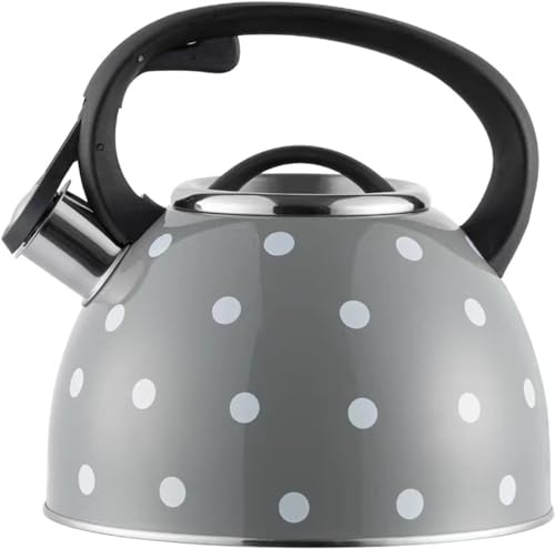 QGKWJP Cafetières vague grise, point, sifflet, bouilloire, sifflet, bouilloire, café, bouilloire, cafetière 3L