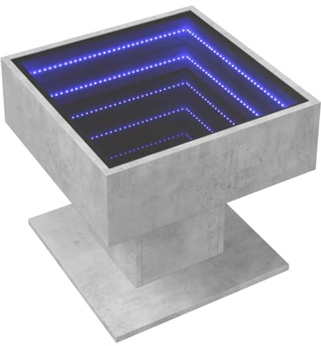 vidaXL LED-Couchtisch Betongrau 50x50x45 cm Holzwerkstoff