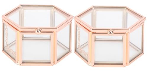 GALPADA 2er-box Golddekor Verkaufsstand Schmuck-organizer Blumendekoration Vintage- Goldener Geometrischer Ringhalter Damenringe Schmuckorganisator Für Halsketten Ringständer Hochzeit