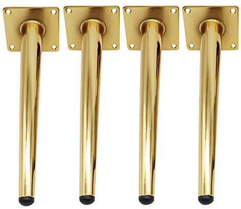 Generisch Möbelfüße Sofafuss Gerader Kegel Tischbeine Schrankbeine Sockelfuß Metall Möbelbeine für Schrank Sofa Stuhl Couchtisch Tische Schränke Couch 4 Stück 10-72cm Hoch (30cm/11.8in Gold)