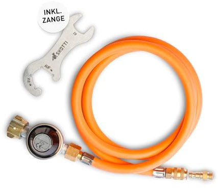 SKOTTI Prop, cartuccia a gas compatibile EN 417, set di collegamento per bombole di gas per barbecue e fornelli da campeggio, per bombola di gas grande 5 kg e 11 kg, ideale per campeggio e fornelli