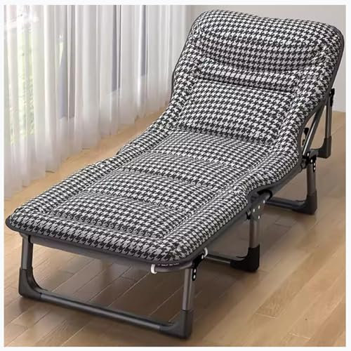 Tragbares, faltbares Campingbett für Erwachsene, verstellbar, 4 Positionen, Liegestuhl, Camping, Büro, Gästebett, 190 x 68 cm