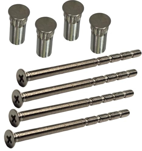 Tornillos Pozi cromados M5 x 90 mm con perno de seguridad, funda de carro, tornillos de conexión macho a hembra, tornillos de conexión para manija de puerta, perillas, es-cutcheons y otros (paquete de