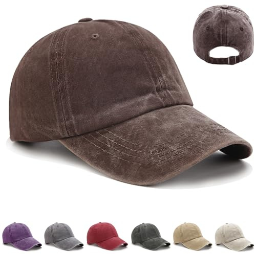 CWENDANER Cappello da Baseball, Berretto da Baseball Unisex, Casuale Visiera Sport Baseball cap, Regolabile Berretto da Baseball in 100% Cotone per Circonferenza della Testa 56-60cm
