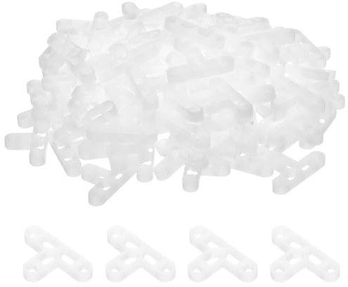 QUARKZMAN 100Pcs Entretoises de Carrelage en Plastique Dur de 8 mm de Type T pour L'Installation de Carreaux, Clips D'Espacement Céramique pour Mur et Sol