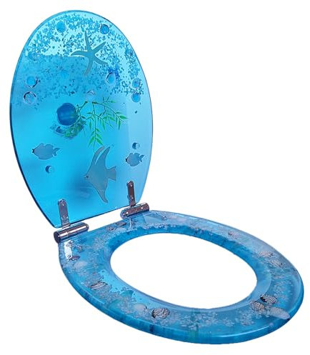 Generisch WC Deckel mit Absenkautomatik, Toilettendeckel, Toilettensitz mit Transparente 3D-Effekte dekorative, Schnellbefestigung, WC Sitz inkl Montagematerial