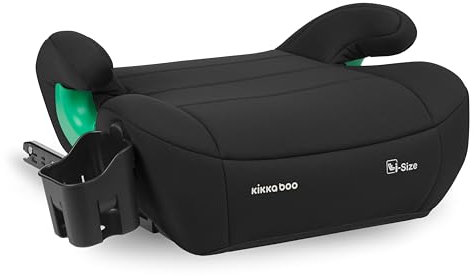 KikkaBoo Rialzo Auto per Bambini ISOFIX i-POP, i-Size, 125-150 cm, Seggiolino Auto 22-36 kg, Alzatina Auto Gruppo 3, da 7 a 12 Anni, Nero