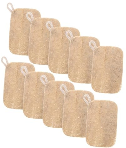 PENIKOKO 10piezas Esponja Luffa Vegetal Natural Para Lavar Platos Reutilizable y Segura Esponja Para Limpieza Eficaz Suave Superficies Estropajo Natural Biodegradable Multiusos Para Cocina