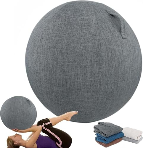BUNQQF Sitzball Abdeckung,55cm 65cm 75cm Gymnastikball Bezug für Sitzball Fitnessball,Faltbar Sitzbälle Stoff Bezug - für Fitnessball Pilates Yogaball/Büroball Balance Ball Griff Design