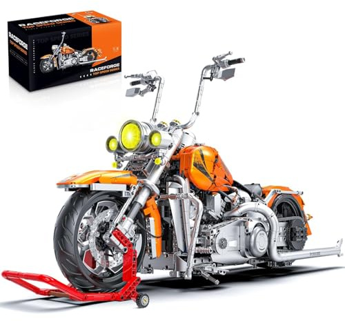 PlaySynthe Technik Motorrad Bausteine, 1:5 Supermotorrad Klemmbausteine, MOC Supermotorrad Modellbausatz Superbike Spielzeug, Geschenk for Erwachsene und Jugendliche, 2392 Teile