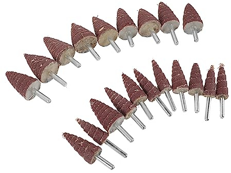 POPETPOP 20 pezzi Dischi Lamellari con Codolo Forma Ruote Abrasive per Levigatrice Rotante Smerigliatrice e Trapano per Multisize per Levigatura e Lucidatura Precisa