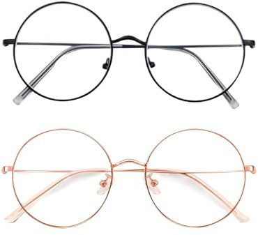 JUKOTA Occhiali Filtro Luce Blu Uomo Donna Metallo Lenti Trasparenti Riposo anti Affaticamento anti Blue Light Glasses Per Computer/Gaming/PC/TV