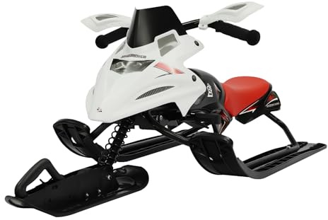 MEELRYD Luge de direction avec 2 freins à pied, luge pour enfant avec volant et corde de traction, freins à pied, charge maximale : 80 kg, luge classique pour enfants à partir de 3 ans