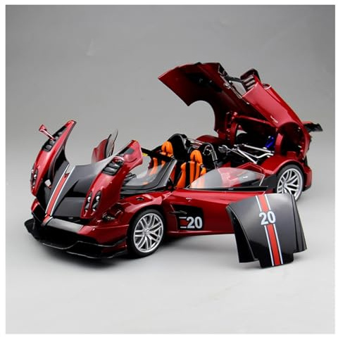 ZHRDWE Maquette Voiture Modèle Réduit De Voiture Course Statique De Collection De Véhicule en Alliage De Grande Taille Pagani Huaya À L'échelle 1:18 Copie Fidèle l'Origine(Rouge)