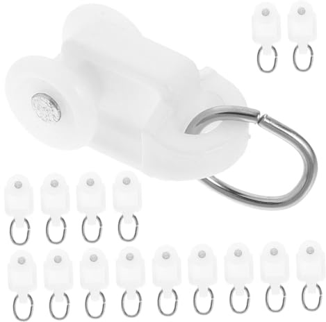 INOOMP 150 Pièces Crochets Glisseurs pour Rail de Rideaux Silencieux roulettes Robustes pour Tringle à Rideaux Supports Coulissants pour Chambre et Salon Blanc