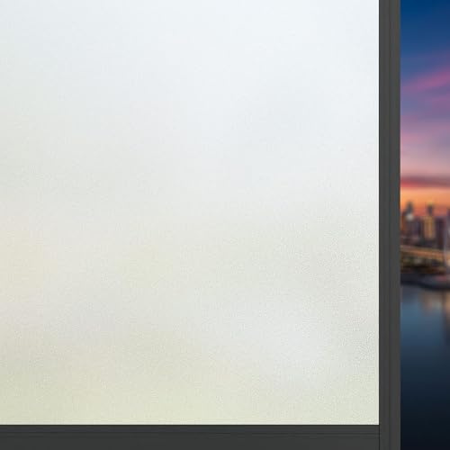 Vinilos para Cristales Opaco 70 x 280 cm Efecto Esmerilado, Anti-UV, Privacidad Total, Fácil de Instalar Vinilo Opaco para Ventanas para Puertas Cristal Bano Cocina, Mate Puro