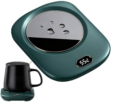Calentador para café – Pantalla digital alimentada por USB – Calentador de bebidas USB para escritorio, para casa, oficina, dormitorio, exterior, bebida, té, leche, , agua, invierno, Navidad