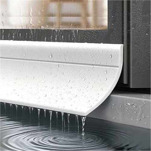 Parapioggia per Bordo Esterno Finestra, parapioggia Autoadesivo Bianco per Porta, Resistente alle intemperie, per Uso Interno/Esterno, Strisce Antipioggia per davanzale, Larghezza 25, 35, 45