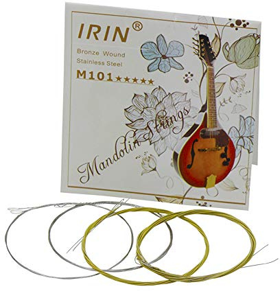 OVAQUIXI 1 Set of Mandolin Strings (.010-.034) Stainless Steel Plated Bronze Silver and Golden Mandolin Strings