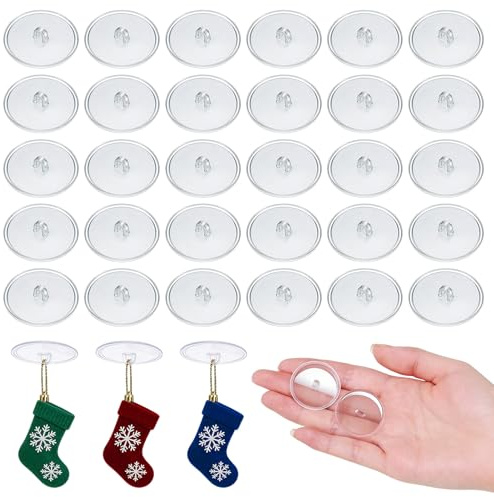 Kluz Set di 30 ganci adesivi da soffitto, gancio da soffitto, gancio adesivo senza forare forte adesione, supporto 2 kg, per piastrelle in vetro metallo legno, diametro 3 cm