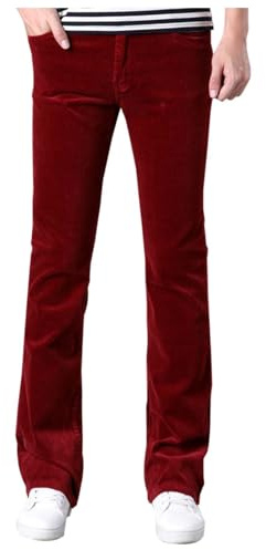 WWricotta Pantaloni da Uomo con Fondo a Campana in Velluto a Coste Pantaloni Svasati Elasticizzati da Discoteca Anni '70 vestibilità Anni '60 e '70 Jeans da Uomo con Fondo a Campana./1