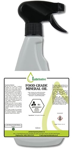 Lubrisolve Food Grade Mineral Oil Spray Bottle for Cutting Boards, Countertops, Butcher Blocks, Slate and Stone 500 ml