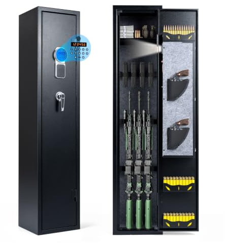COSTWAY Vapenskåp för 10 gevär, långvapenskåp av stål