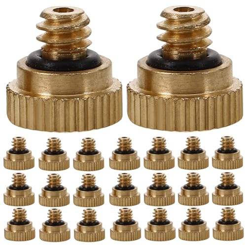 BESTOMZ 30 Stück Messing Vernebelungsdüse 0.3mm für Garten | Hochwertige Niederdruck Nebeldüse mit O-Ring als Sprühdüse für Outdoor Kühlsystem und Gewächshaus Bewässerung