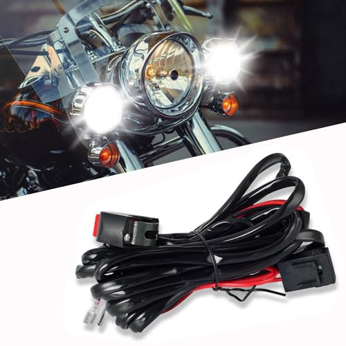WinPower Universel LED Kit de relais de commutation de faisceau de câblage avec 2 connexions de lampe pour moto Lumières de conduite Lampes de travail auxiliaires, 1 Pièce