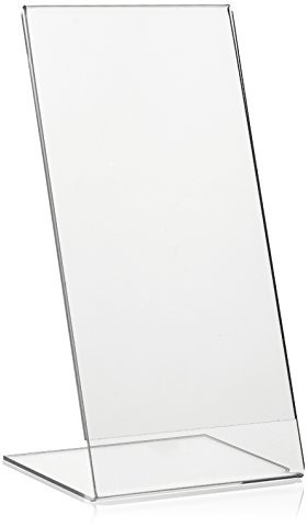 5 Stück VITAdisplays DIN Lang (DL) Werbeaufsteller, L-Ständer, Tischaufsteller als L-Aufsteller transparent aus original PLEXIGLAS