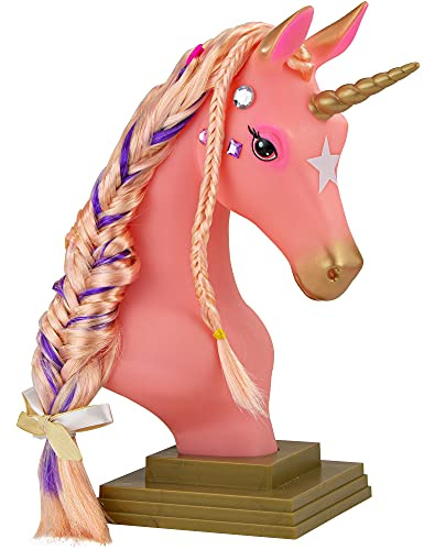 Breyer Pferde Mane Schönheit Einhorn Frisierkopf | Sternenstaub | Extra lang, seidige No-Tangle-Mähne | Bürste, Haarspulen, Clips | Einhorn Spielzeug | Modell Nr. 7405, 10 x 4,25 x 4,25 (Rosa)
