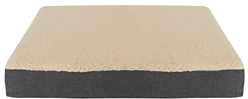 RelaxXL orthopädische Hundematte Bobby, Viscoschaum, waschbarer Bezug, kuscheliges Teddyfell M: 80x55cm, Beige