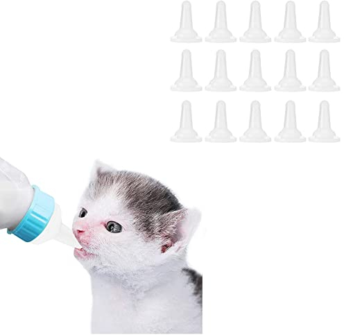 ciciglow Aufzuchtflasch Katz,Nippel für Haustiere und Wildtiere, Sauger geeignet für Welpen, Kätzchen, Eichhörnchen und andere Neugeborene Haustiere, 15 Stück