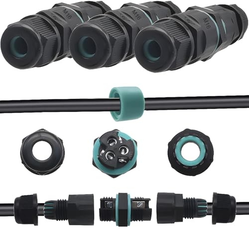 Wasserdichte Kabelverbinder, CESFONJER IP68 kabelverbinder 2 Polig / 3 Polig, Verteilerdose Außen Wasserdicht Verbindungsbox, für Ø3-6 mm Kabeldurchmesser (3pcs)