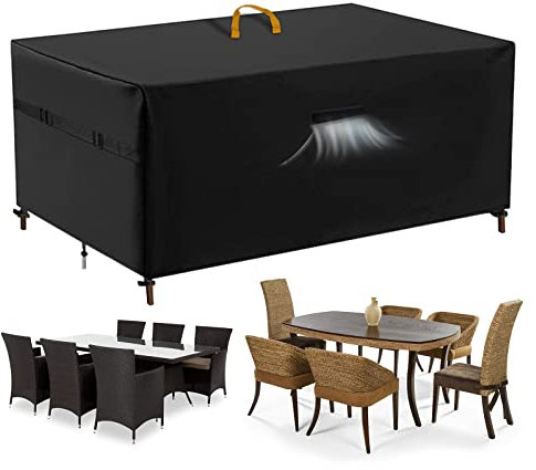 Rouzin Gartenmöbel Abdeckung Wasserdicht, 250x160x100cm, 420D Abdeckplane Gartenmöbel Winddicht UV-Beständiges Schutzhülle für Möbelsets Gartentisch Abdeckung Terrassenmöbel