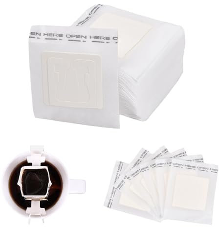 100Pcs Portable Coffee Filter Papers - Single Serve Disposable Drip Coffee Filter Bags for Home, Office, Camping