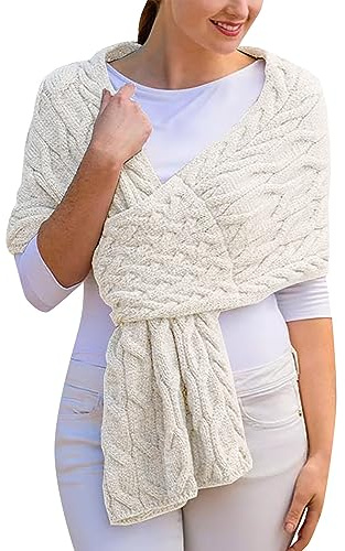 AMDOLE Damen Kopftuch, modisch, gestrickt, Baumwolle, gestrickt, weiß, A
