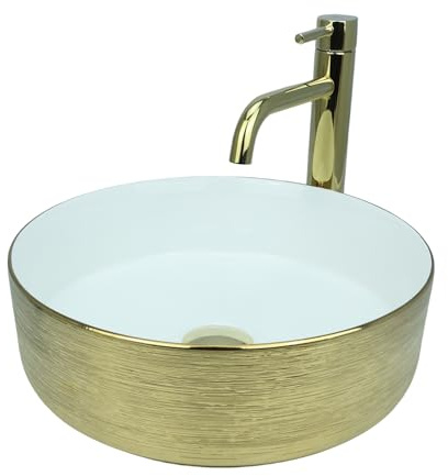 GTM Design Aufsatzwaschbecken Modern Waschbecken ohne Hahnloch - Elegant Aufsatzwaschbecken Oval für Badezimmer und Gäste WC - nur Bad Waschbecken - Modell 4