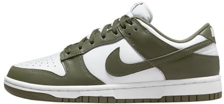 Nike Scarpe da Basket da Donna W Dunk Low, White Medium Olive White, 44.5 EU
