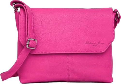 Hudson & James Designer Genuine Leather Women Ladies Travel Satchel Everyday Crossover Cross body Work iPad Shoulder Handbag Bag