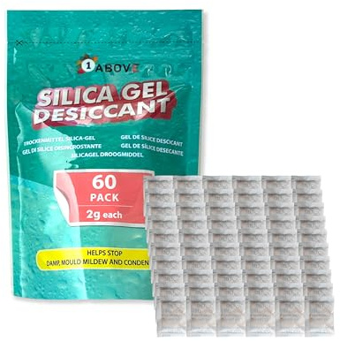 2 g Silikagel-Beutel, 60 Trockenmittelbeutel, hilft Feuchtigkeit, Schimmel, Schimmel und Kondensation zu stoppen