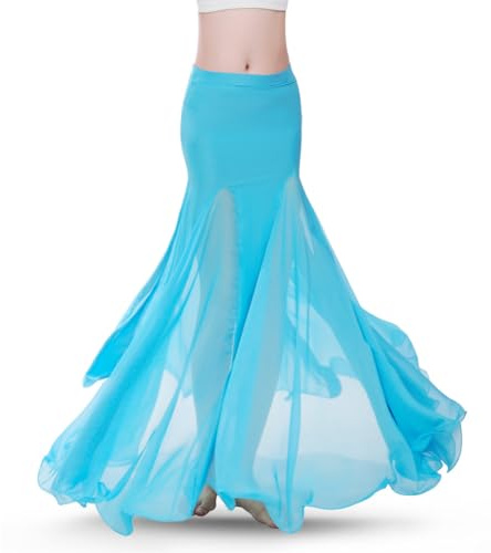 ROYAL SMEELA Jupe Longue de Danse Orientale en Mousseline Costume de Danse du Ventre Adulte