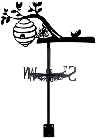 SUPERDANT Banderuola Da Metallo a Nido D'ape Banderuola Segnavento Nero Segnavento da Tetto a Forma Di Animale per Giardino Fattoria Decorazione per Esterni