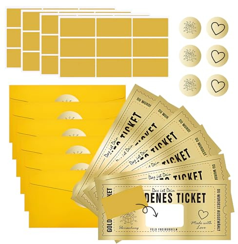 28PCS Rubbel Gutschein Unterstützende Produkte,Goldenes Ticket Gutschein Rubbel,mit Befüllbar Golden Ticket,für Weihnachten,Geburtstage Reisen und Filme Rubbellos Geschenkideen für Freundinnen Familie