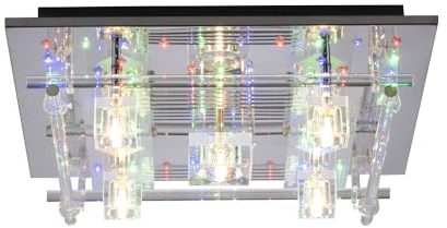 Just Light. LED Deckenleuchte Kristall Farbwechsler Fernbedienung RGB | Farbwechsler, Fernbedienung