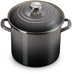 Le Creuset Traditioneller Suppentopf aus Emaille auf Stahl, 8 l, Auster mit Edelstahlknauf