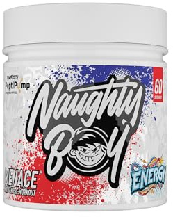 Naughty Boy Menace V2 Pre Workout - AI Powered Pre Workout Powder for Men & Women | Energy Drink Supplements | Peptipump, Citrulline, Beta Alanine | 60 Servings | Energy Flavour