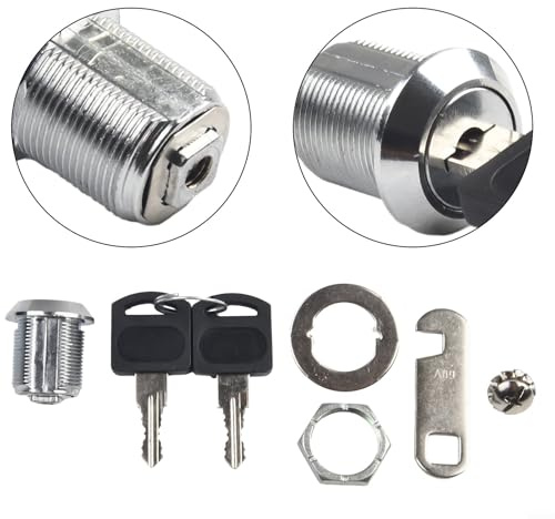 Easy Access Toolbox Sicherheitsschloss mit Doppelschlüssel, Zinklegierung, röhrenförmige Nockenschlösser, 2 Stück (20 mm)