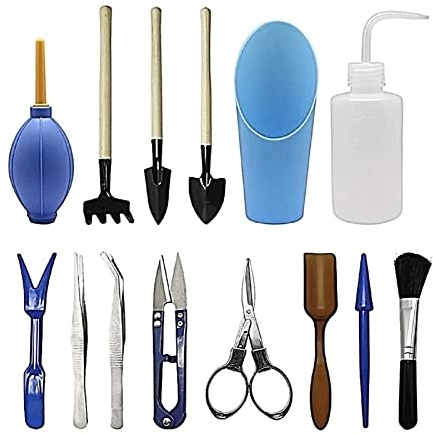 Gardening Tool Set, Bonsai Tools Repotting Mat for Indoor Plants, Pruning Shears Root Trimmer with Carrying Bag for Plant Care, Houseplant Maintenance Tools Kit for Succulents Cacti
